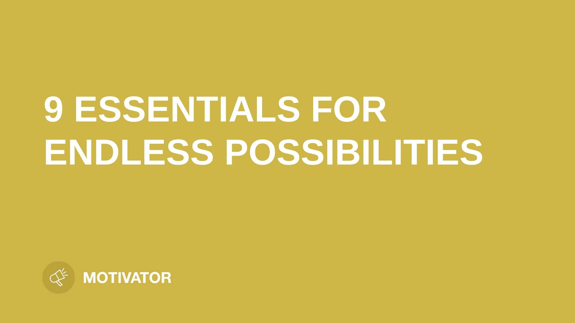 text "9 ESSENTIALS FOR ENDLESS POSSIBILITIES" on yellow background leaders.church