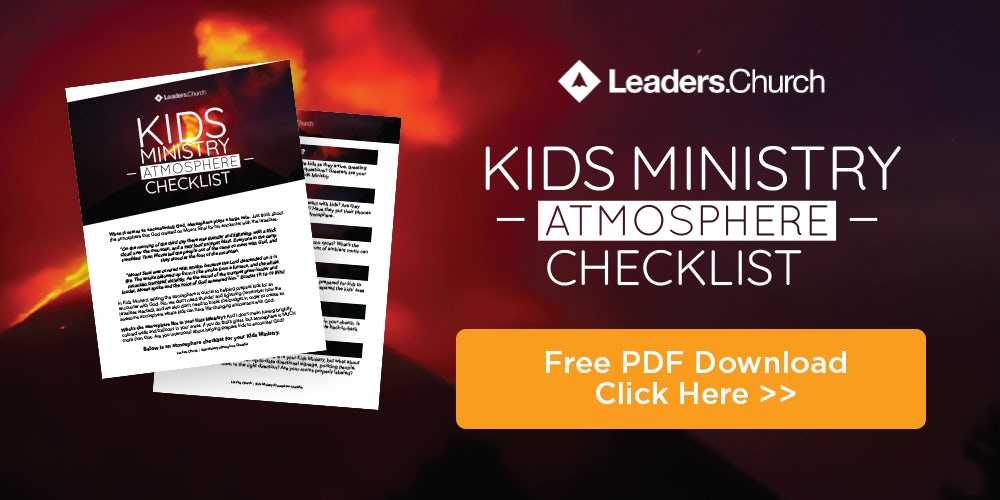 volcano on left side background, kids ministry checklist, atmosphere, free pdf, leaders.church